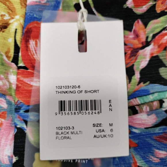 C/MEO Collective Black/Multi Floral High Waist Thinking Of Short Size M, NWT - Picture 10 of 14